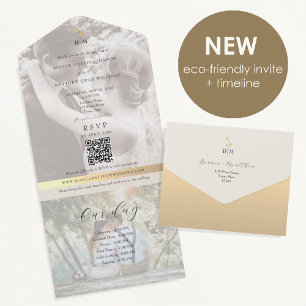 Invitation Tout En Un Calendrier de mariage écologique