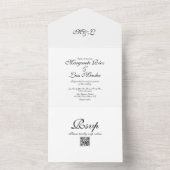 Invitation Tout En Un Caligraphie simple Noir Blanc Élégant Mariage (À l'intérieur)