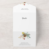 Invitation Tout En Un Calligraphie botanique d'hiver (Dehors)