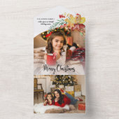 Invitation Tout En Un Calligraphie botanique d'hiver (À l'intérieur)