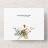 Invitation Tout En Un Calligraphie botanique d'hiver (Verso)