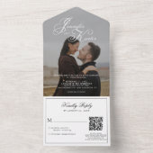 Invitation Tout En Un Calligraphie classique élégante QR Code Mariage ph (À l'intérieur)