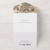 Invitation Tout En Un Calligraphie de tournesol rustique Mariage photo (Dehors)