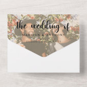 Invitation Tout En Un Calligraphie de tournesol rustique Mariage photo (Verso)