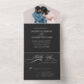 Invitation Tout En Un calligraphie élégante noir tout dans une invitatio (À l'intérieur)