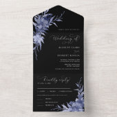 Invitation Tout En Un Calligraphie Florale Violet Noir Mariage De (À l'intérieur)