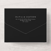 Invitation Tout En Un Calligraphie moderne mariage noir blanc intemporel (Verso)