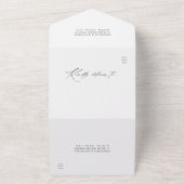 Invitation Tout En Un  Calligraphie moderne Mariage photo défraîchi (Dehors)