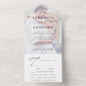 Invitation Tout En Un  Calligraphie moderne Mariage photo défraîchi (À l'intérieur)