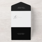 Invitation Tout En Un Calligraphie moderne tout en un Mariage photo Invi (Dehors)