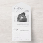 Invitation Tout En Un Calligraphie moderne tout en un Mariage photo Invi (À l'intérieur)