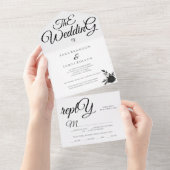 Invitation Tout En Un Calligraphie romantique Le Mariage (Déchirure)