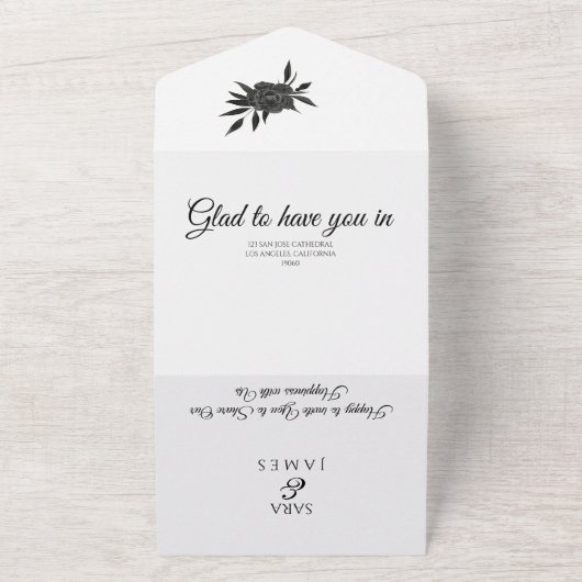 Invitation Tout En Un Calligraphie romantique Le Mariage (Dehors)