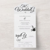 Invitation Tout En Un Calligraphie romantique Le Mariage (À l'intérieur)