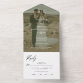 Invitation Tout En Un Calligraphie romantique Monogramme Mariage photo (À l'intérieur)