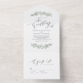 Invitation Tout En Un Calligraphie simple mariage de verdure rustique (À l'intérieur)
