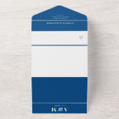 Invitation Tout En Un Cape May New Jersey Elegant Navy QR Mariage (Dehors)