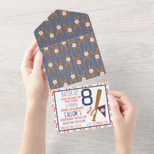 Invitation Tout En Un Carton d'invitation d'anniversaire de baseball tou