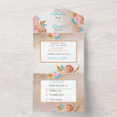 Invitation Tout En Un Carton d'invitation de mariage complet (À l'intérieur)