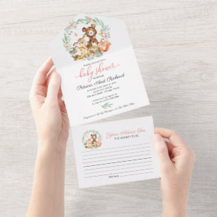 Invitation Tout En Un Carton d'invitation et conseil pour Baby Shower en