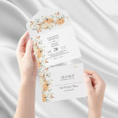 Invitation Tout En Un "Carton d'invitation Mariage Tout-en-un | Automne 