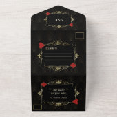 Invitation Tout En Un Casino Vegas Poker Gold Black Art Déco Mariage (Dehors)