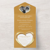 Invitation Tout En Un Célébration des noces d'or, 50 ans de mariage (À l'intérieur)