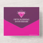 Invitation Tout En Un Célébration du 5e anniversaire de mariage gemme to (Verso)