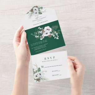 Invitation Tout En Un Célébration du Mariage peint à la main