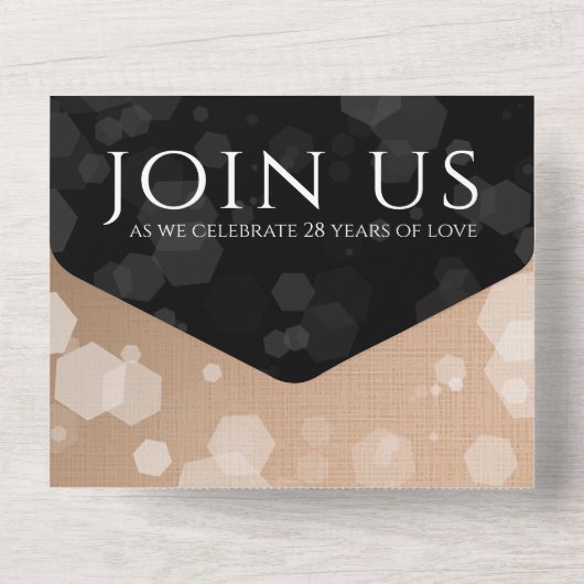 Invitation Tout En Un Célébration élégante du 28e anniversaire de mariag (Verso)