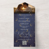 Invitation Tout En Un Céleste mystique QR Code Mariage Photo (À l'intérieur)