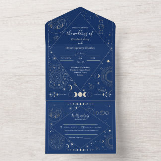 Invitation Tout En Un Celestial moon sun stars constellations wedding
