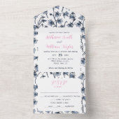 Invitation Tout En Un Cellules bleues, Cloches, Bellflowers (À l'intérieur)