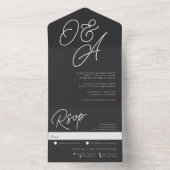 Invitation Tout En Un Cendre | Mariage de monogramme de filigrane de scr (À l'intérieur)