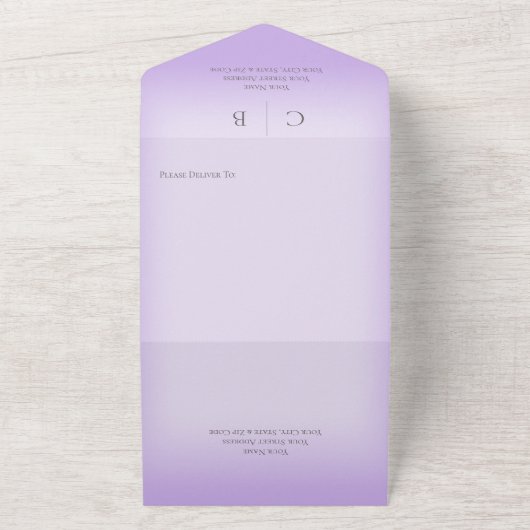 Invitation Tout En Un Cercles mariages Lavande moderne QR Code (Dehors)