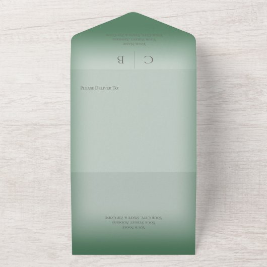 Invitation Tout En Un Cercles mariages Moderne Emerald Green QR Code (Dehors)