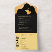 Invitation Tout En Un Cercles Mariages Noir et Or- (À l'intérieur)