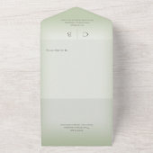 Invitation Tout En Un Cercles mariages Sage moderne Vert QR Code (Dehors)