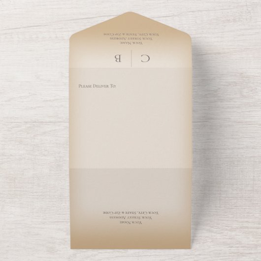 Invitation Tout En Un Cercles mariages Tan QR Code moderne (Dehors)