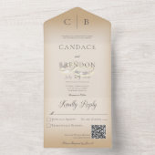 Invitation Tout En Un Cercles mariages Tan QR Code moderne (À l'intérieur)