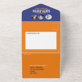 Invitation Tout En Un Cercles photo bleu orange graphique 65e anniversai (Dehors)