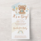Invitation Tout En Un C'est un Baby shower d'ours en peluche (À l'intérieur)