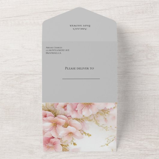 Invitation Tout En Un C'est une fille à fleurs rousses (Dehors)