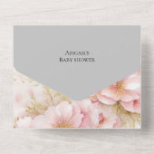 Invitation Tout En Un C'est une fille à fleurs rousses (Verso)