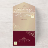 Invitation Tout En Un Chaîne éclaire le Mariage rustique Bourgogne (Dehors)