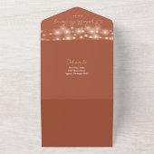 Invitation Tout En Un Chaîne Lights QR Code Mariage Terracotta (Dehors)