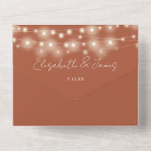 Invitation Tout En Un Chaîne Lights QR Code Mariage Terracotta (Verso)