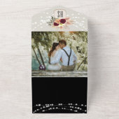 Invitation Tout En Un Chaîne rustique éclaire Floral Bourgogne Mariage n (Dehors)