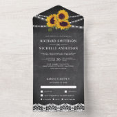 Invitation Tout En Un Chalkboard Lights dentelle Mariage de tournesol (À l'intérieur)
