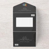 Invitation Tout En Un Chalkboard mariage doodle coeurs Mme et Mme (Dehors)